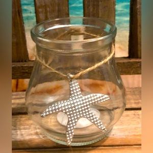 🐚 NAUTICAL GLASS CANDLE HOLDER 🐚